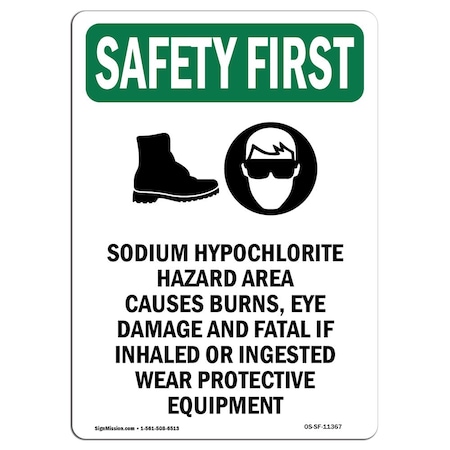 OSHA SAFETY FIRST, 10 Height, 14 Width, Aluminum